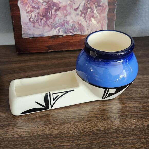 Ute Mountain Pottery Desk Caddy Native American Art Signed "Ruth" - Picture 2 of 9